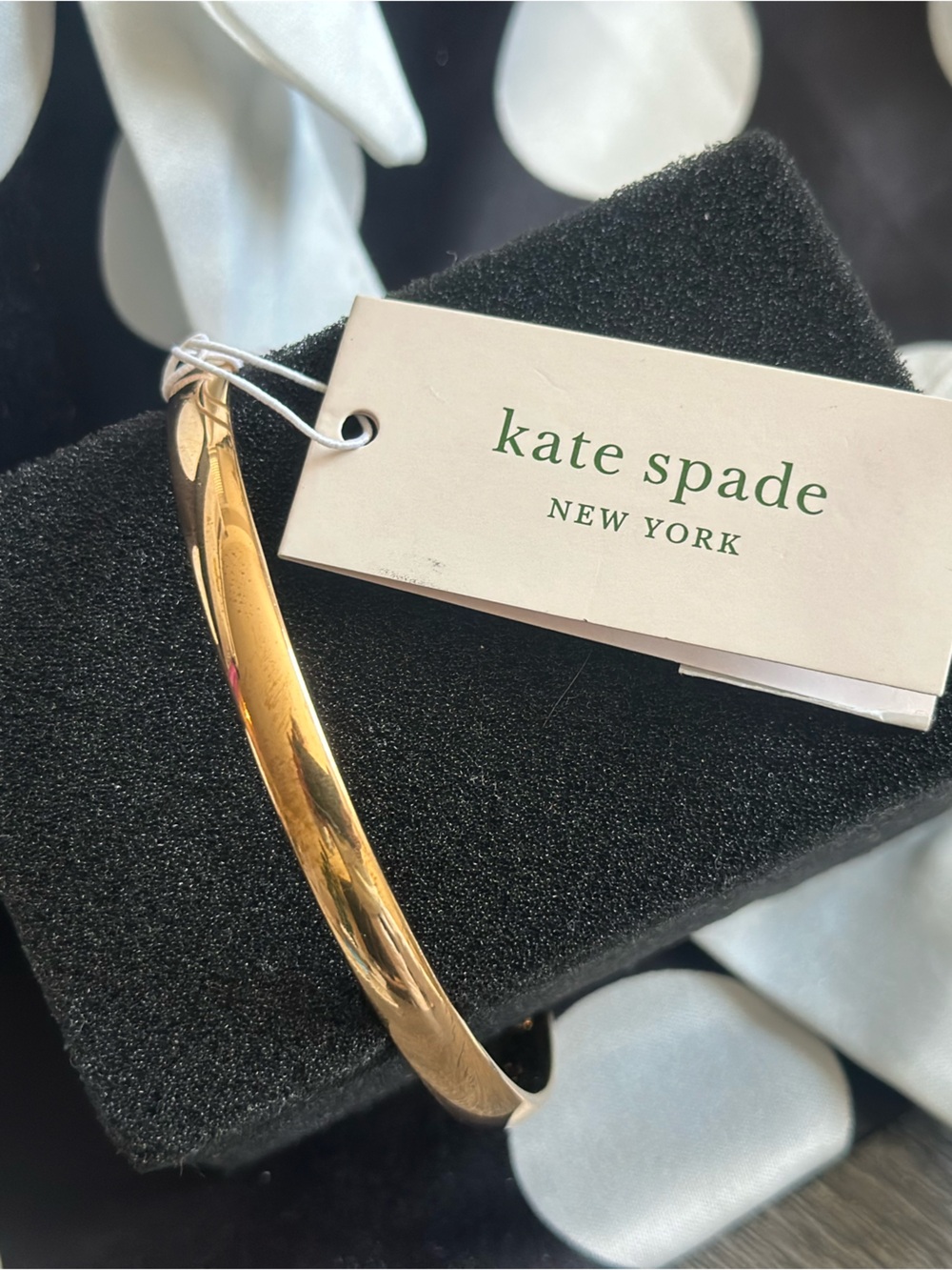 NWT Kate Spade Rose Gold Bangle “ stop and smell the roses”